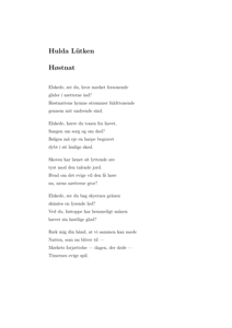 Hulda Lütken - Høstnat